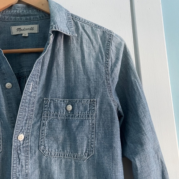 Madewell Chambray Denim Shirt, XS - Picture 3 of 9